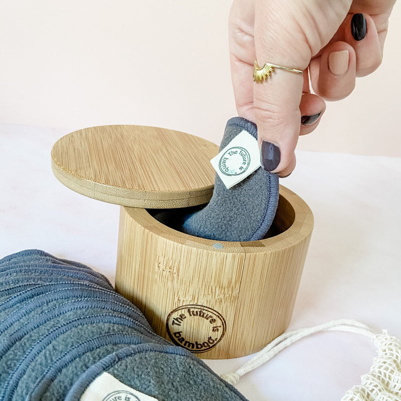 Bamboo Charcoal Facial Rounds - Eco-Friendly & Reusable Makeup Remover Pads for Sensitive Skin - INNER 6