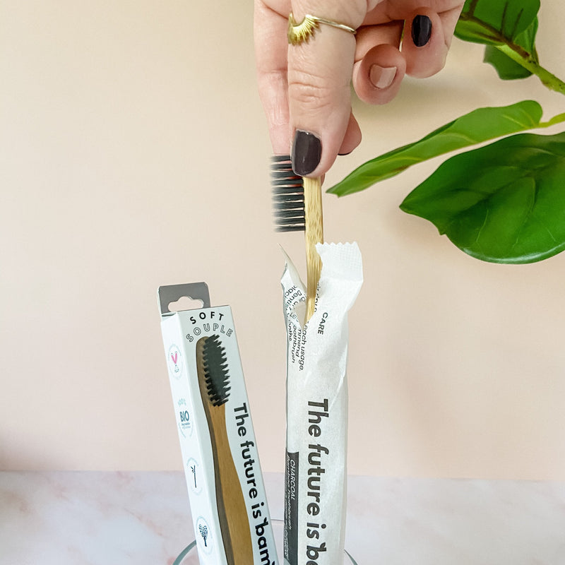 Charcoal Bamboo Toothbrushes - INNER 12