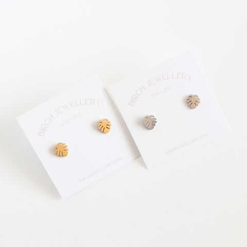 Mini Monstera Leaf Earrings