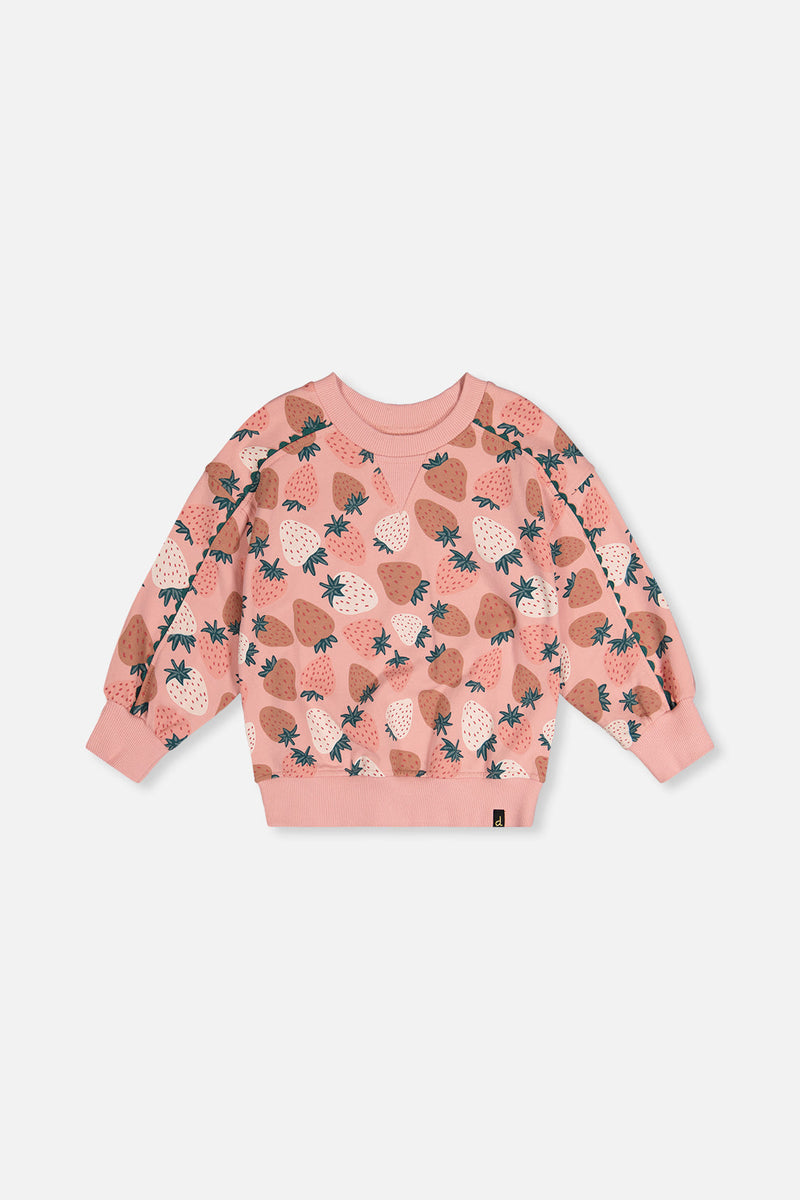 Sweatshirt Pink Strawberry Print