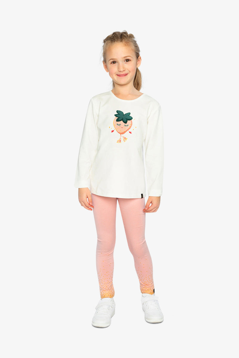 Long Sleeve Organic Cotton Strawberry T-Shirt Off White