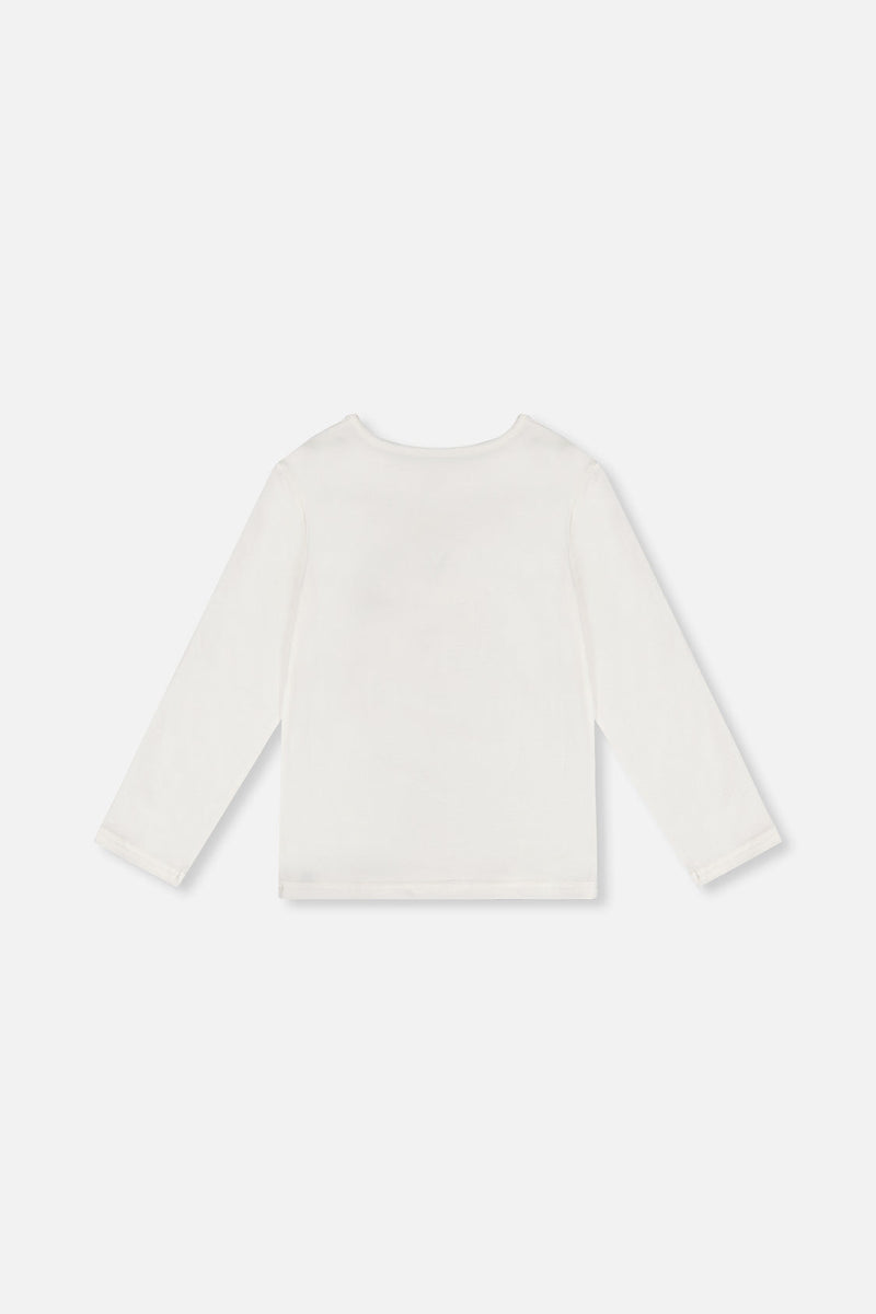 Long Sleeve Organic Cotton Strawberry T-Shirt Off White