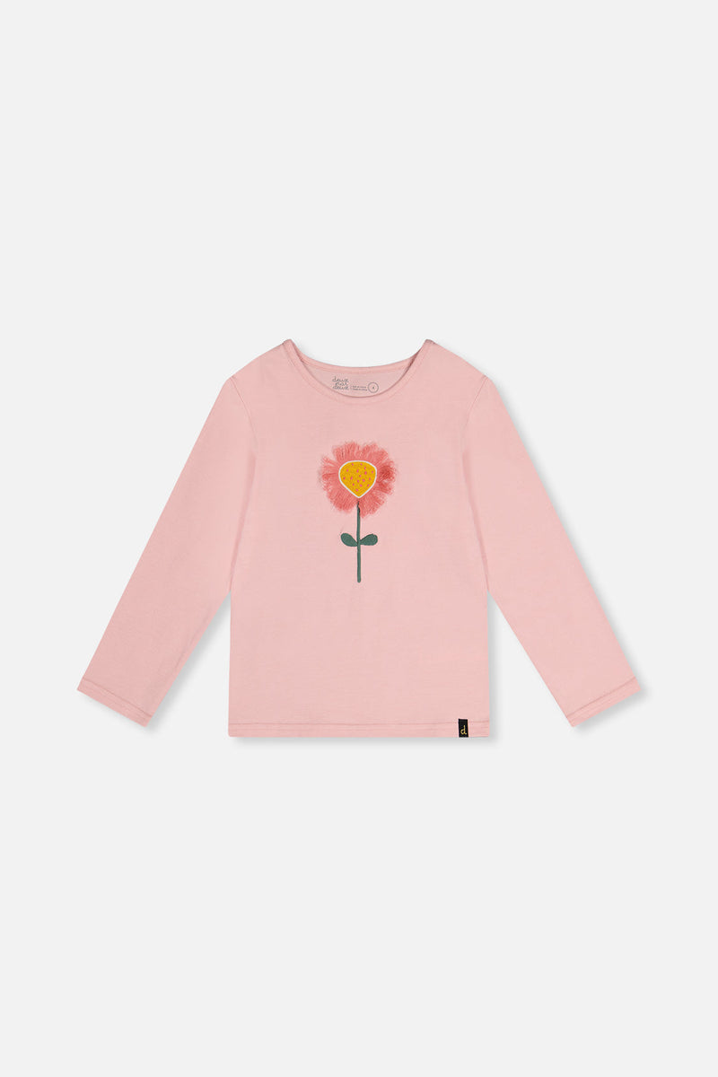 Long Sleeve Organic Cotton T-Shirt Pale Dusty Pink