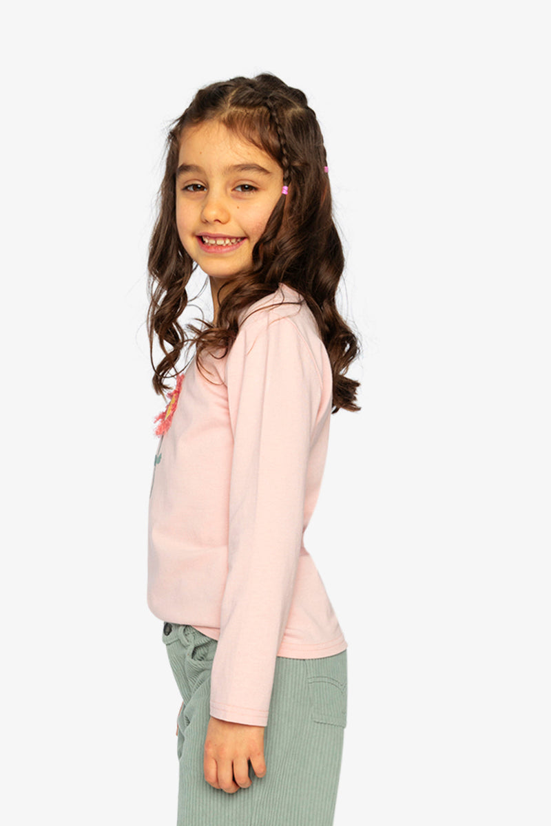 Long Sleeve Organic Cotton T-Shirt Pale Dusty Pink