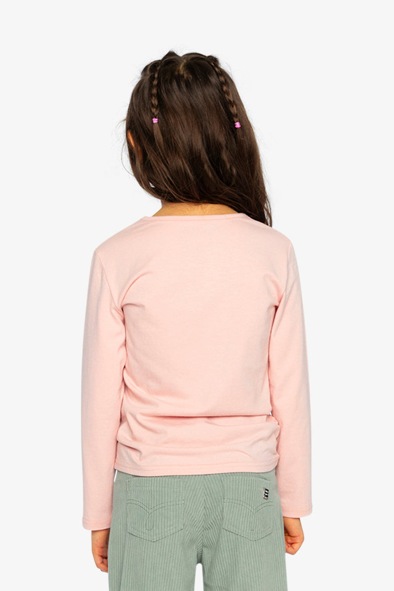 Long Sleeve Organic Cotton T-Shirt Pale Dusty Pink