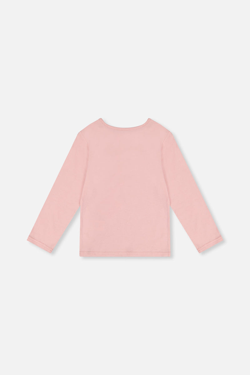 Long Sleeve Organic Cotton T-Shirt Pale Dusty Pink