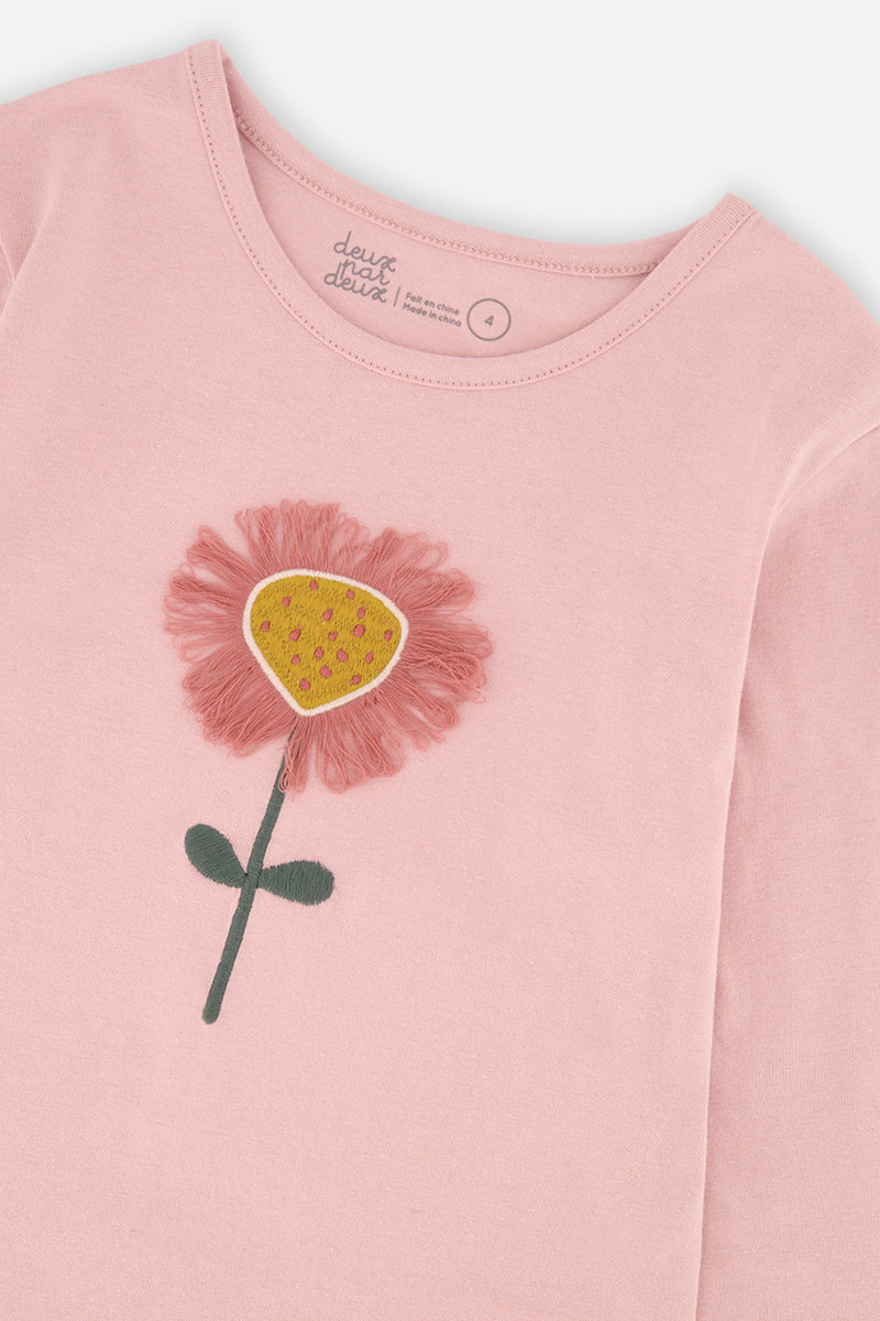 Long Sleeve Organic Cotton T-Shirt Pale Dusty Pink
