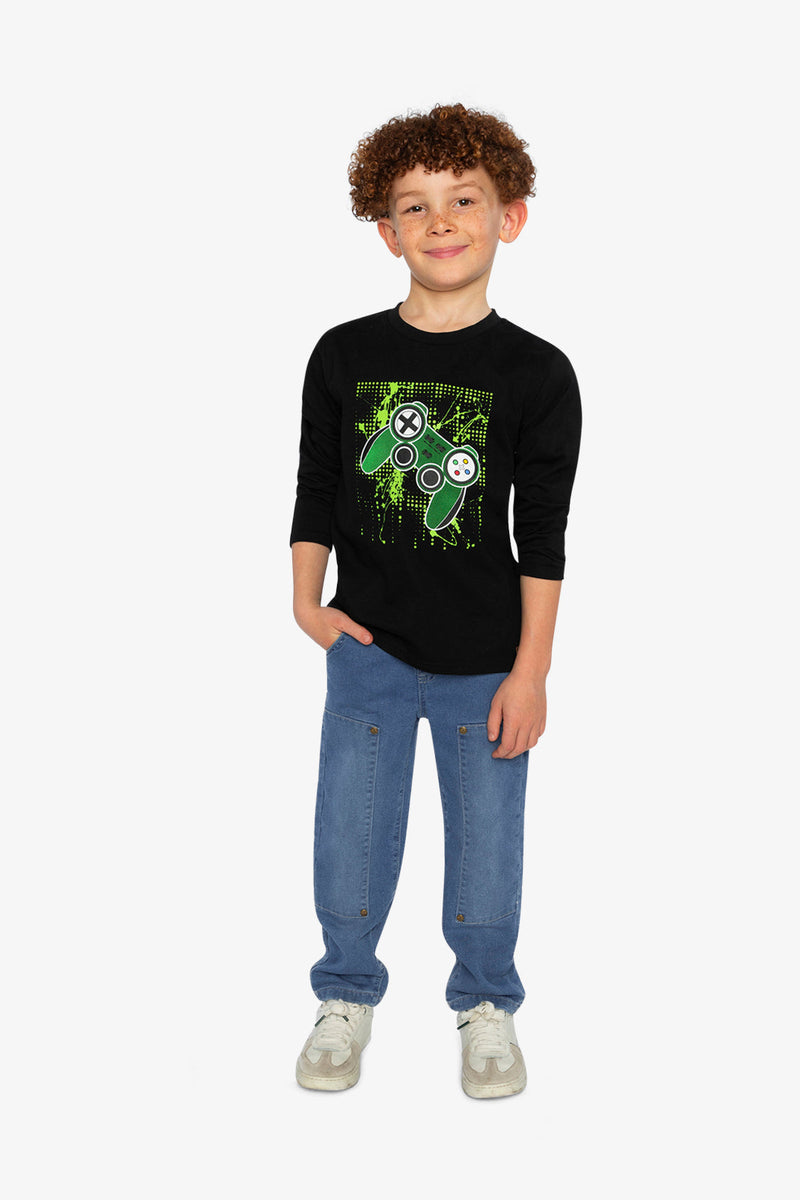 Long Sleeve T-Shirt Black And Green