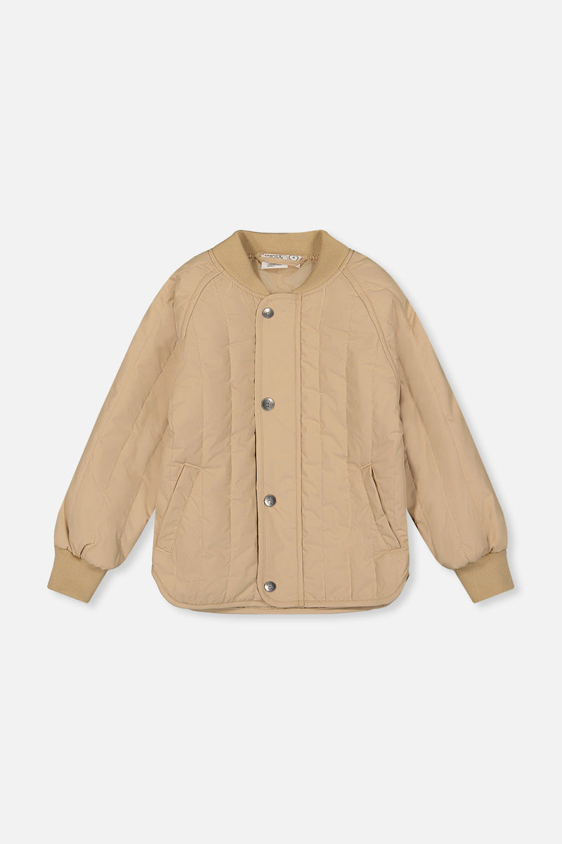 Quilted Raglan Sleeve Jacket Beige