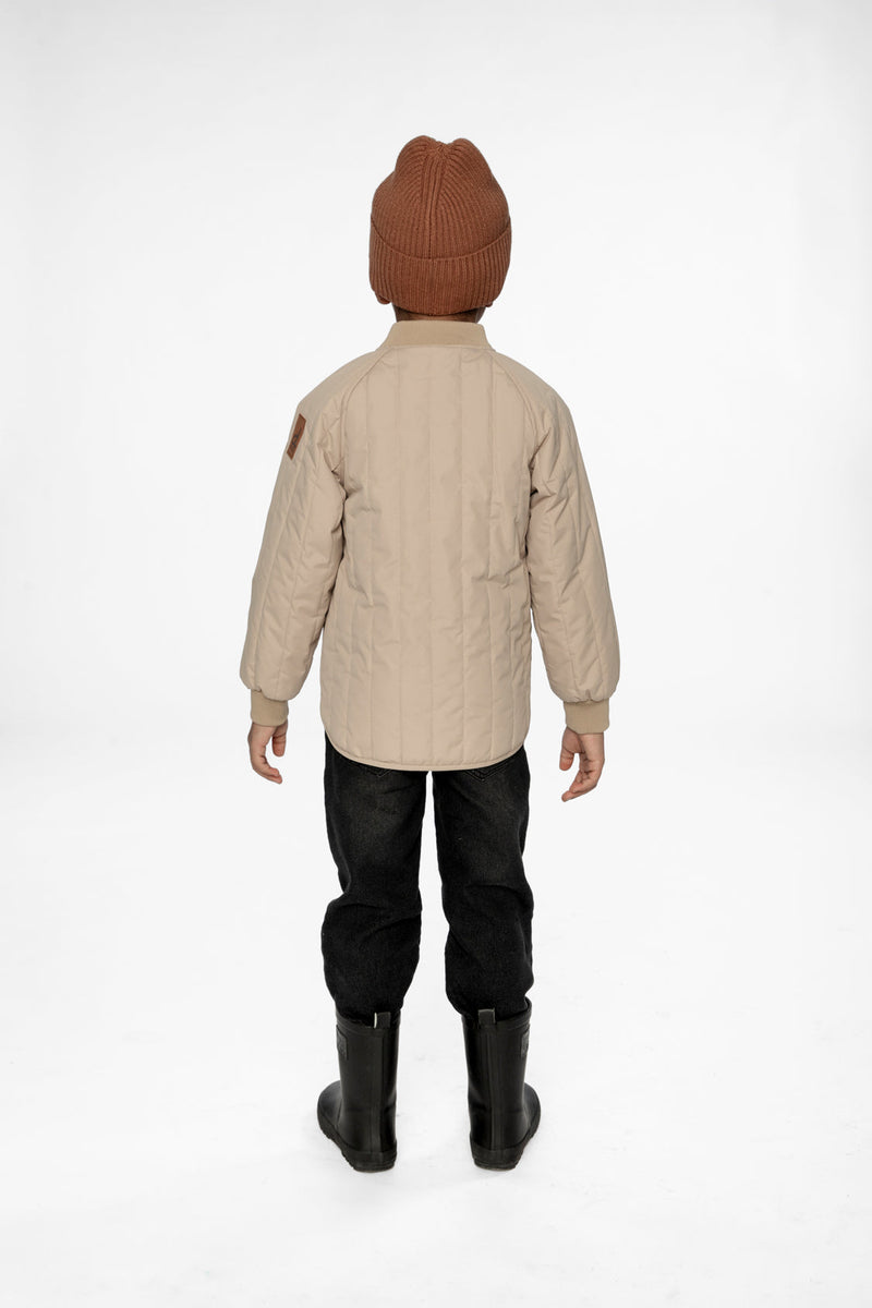 Quilted Raglan Sleeve Jacket Beige