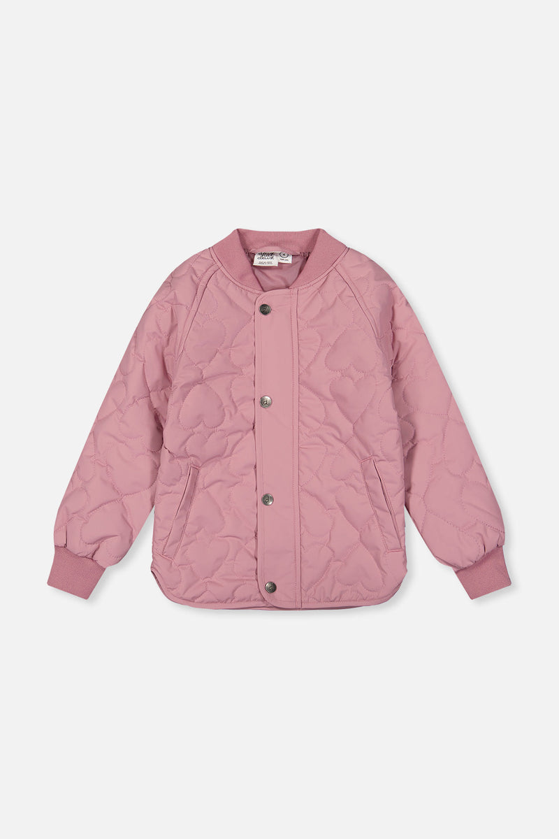 Quilted Raglan Sleeve Jacket Mauve Pink