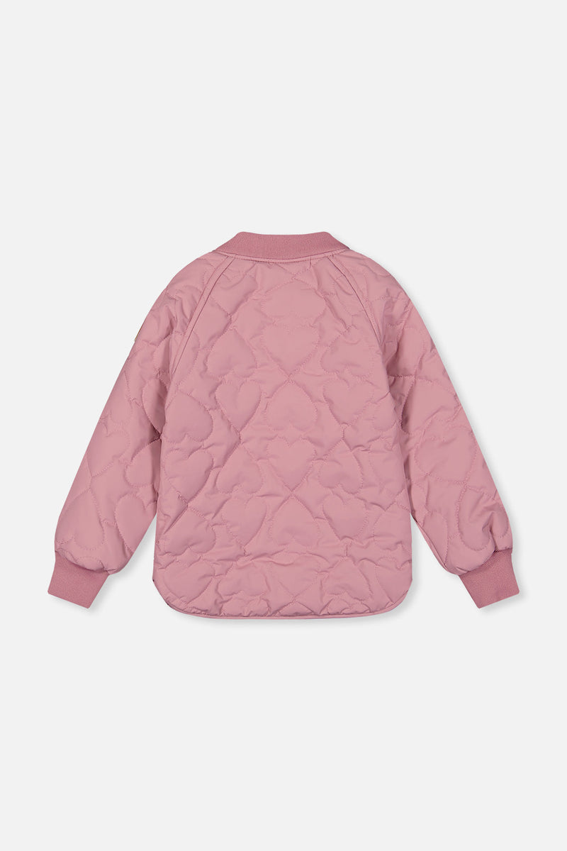 Quilted Raglan Sleeve Jacket Mauve Pink