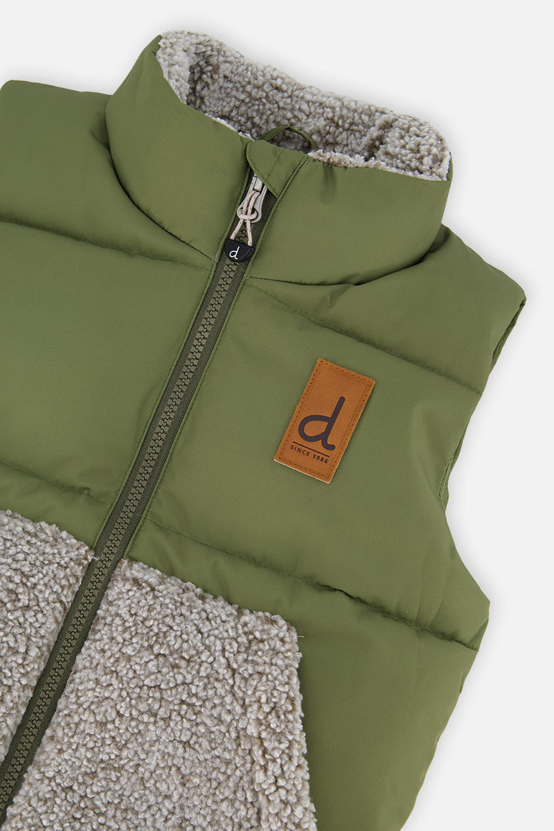 Sleeveless Mid-Season Vest Olive Green