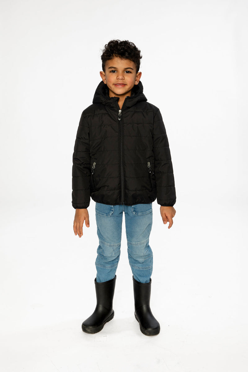 Insulating Quilted Mid-Season Jacket Black