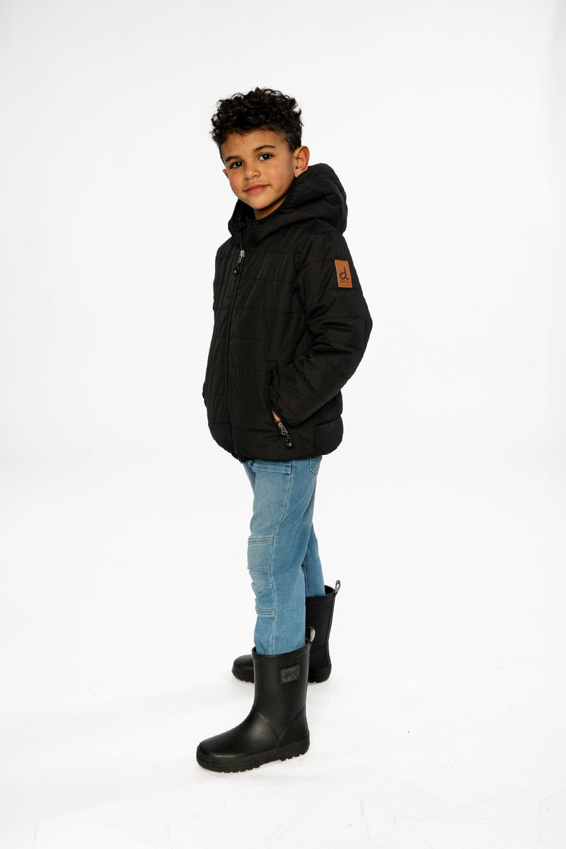 Insulating Quilted Mid-Season Jacket Black