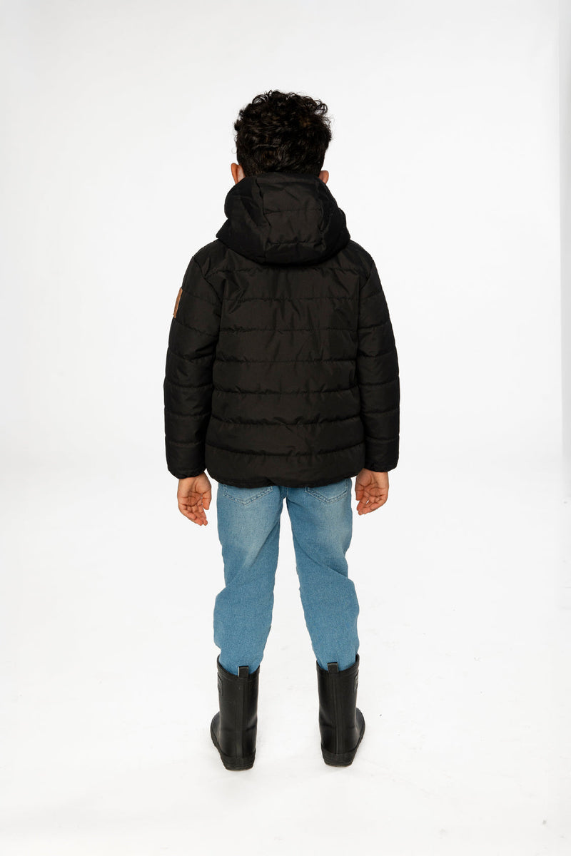 Insulating Quilted Mid-Season Jacket Black