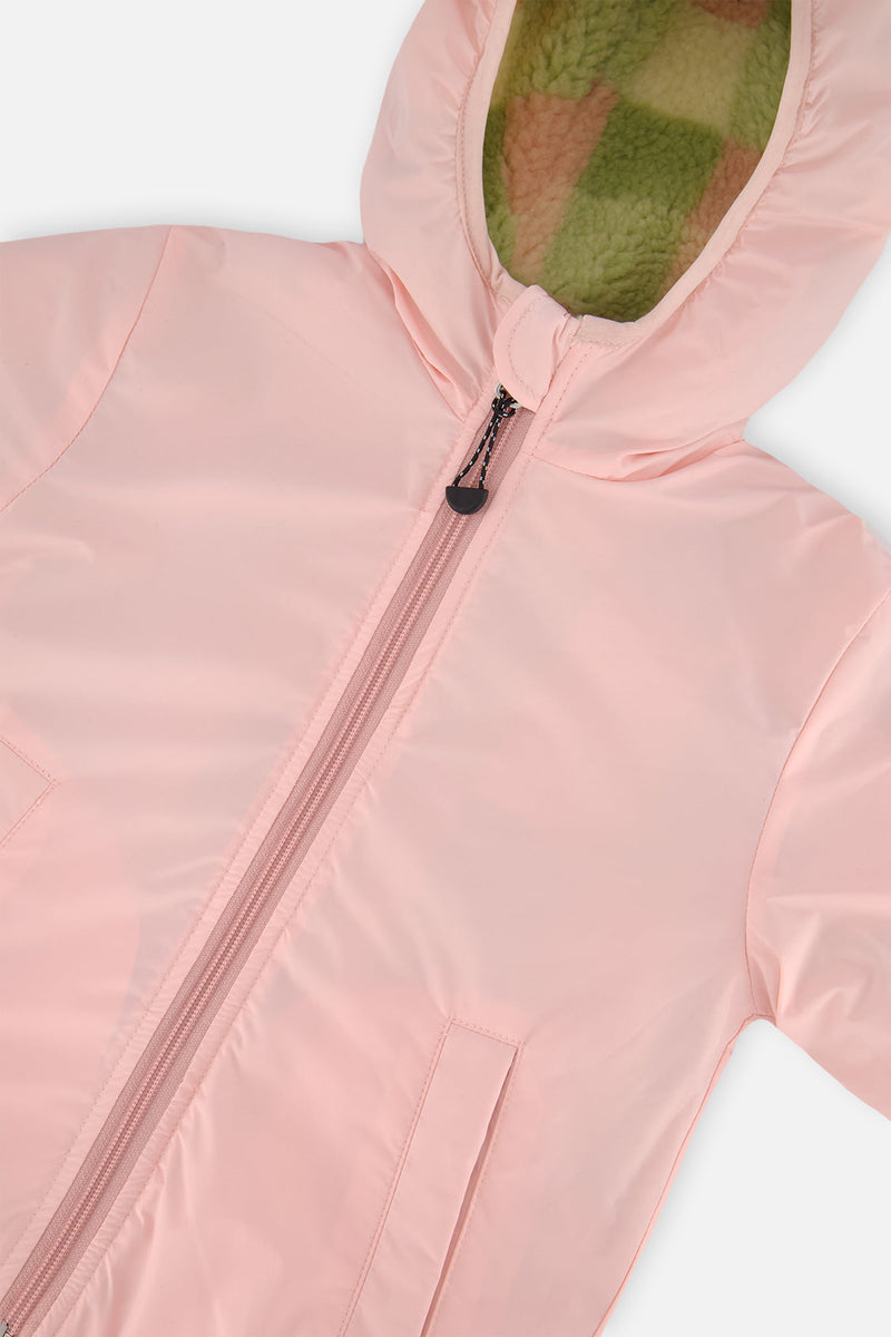 Baby Reversible Mid-Season Jacket Pale Dusty Pink