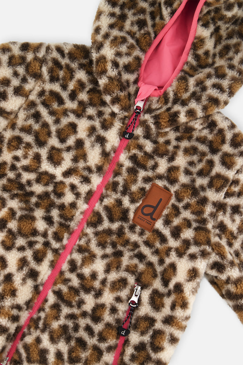 Reversible Mid-Season Jacket Pink And Leopard