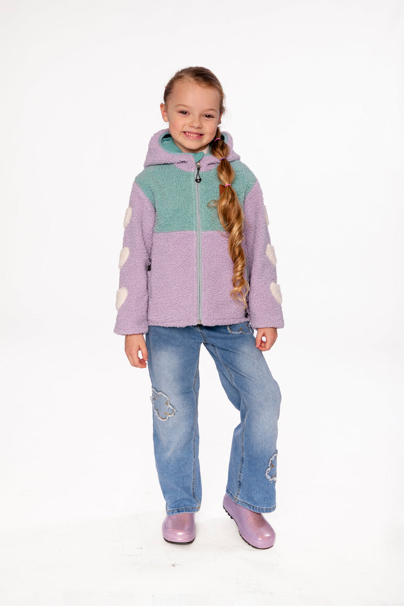 Reversible Mid-Season Jacket Pale Blue-Grey And Mauve