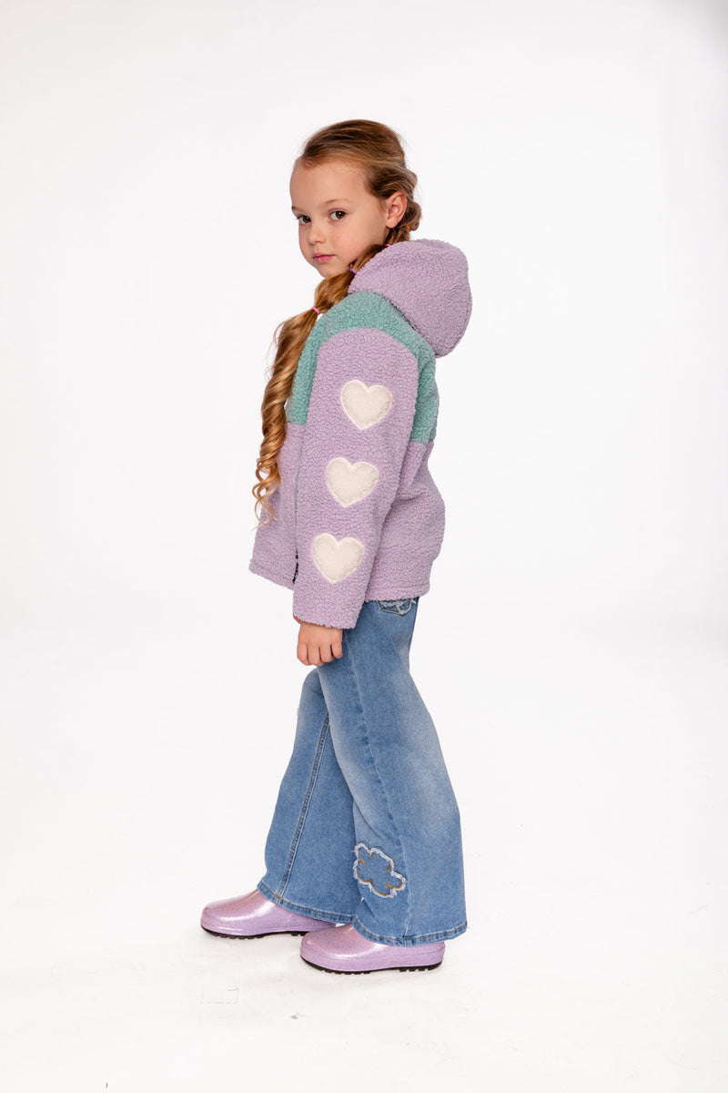 Reversible Mid-Season Jacket Pale Blue-Grey And Mauve