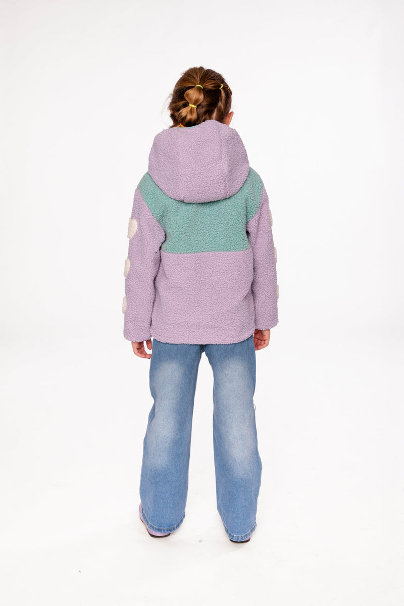 Reversible Mid-Season Jacket Pale Blue-Grey And Mauve