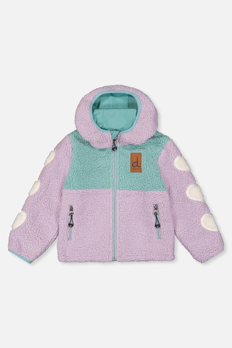 Reversible Mid-Season Jacket Pale Blue-Grey And Mauve