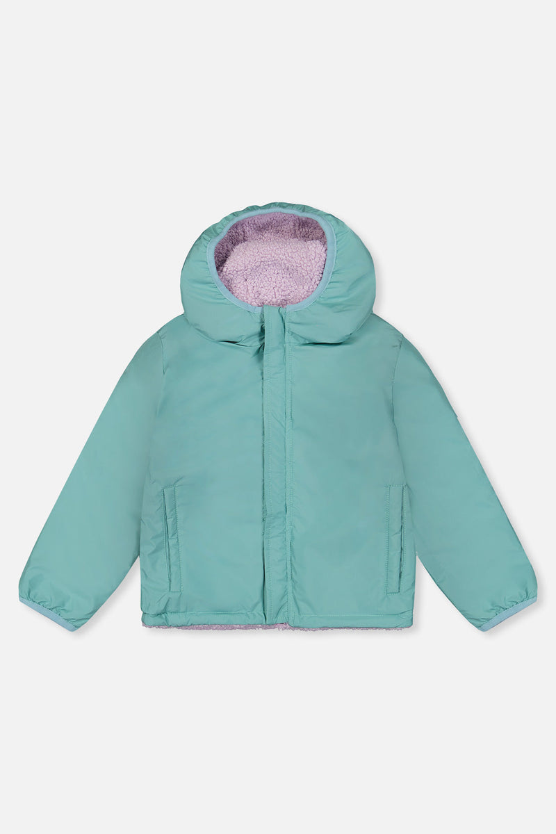Reversible Mid-Season Jacket Pale Blue-Grey And Mauve