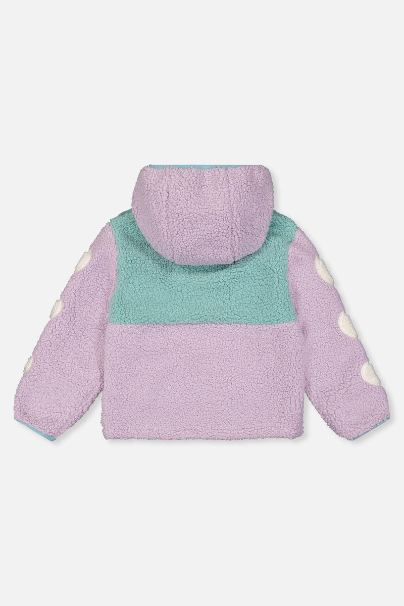 Reversible Mid-Season Jacket Pale Blue-Grey And Mauve
