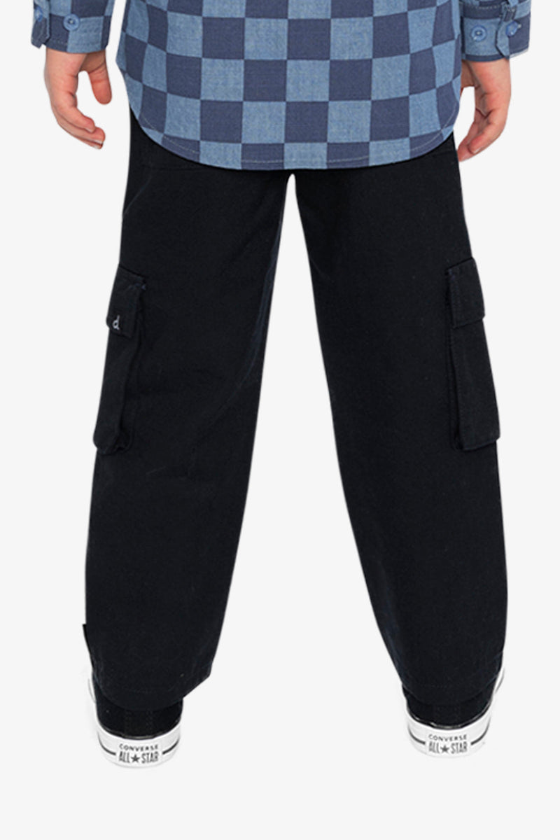 Twill Pants With Cargo Pockets Dark Blue