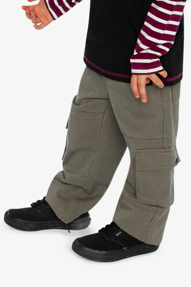 Twill Pants With Cargo Pockets Grey