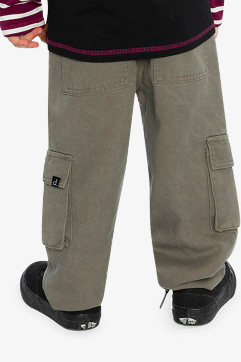 Twill Pants With Cargo Pockets Grey