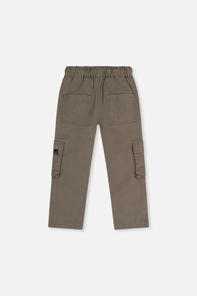 Twill Pants With Cargo Pockets Grey