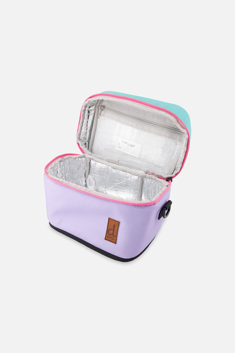 Lunch Box Turquoise Blue, Pink And Mauve