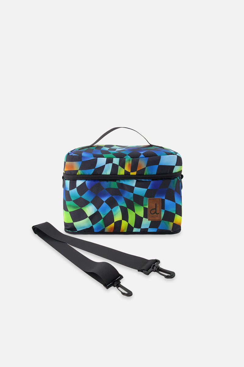 Lunch Box Blue Checkered Print