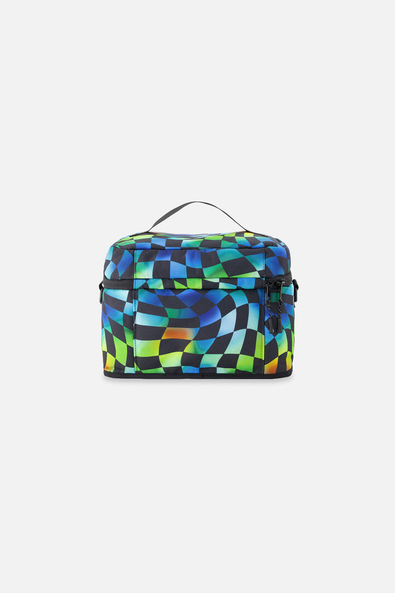 Lunch Box Blue Checkered Print