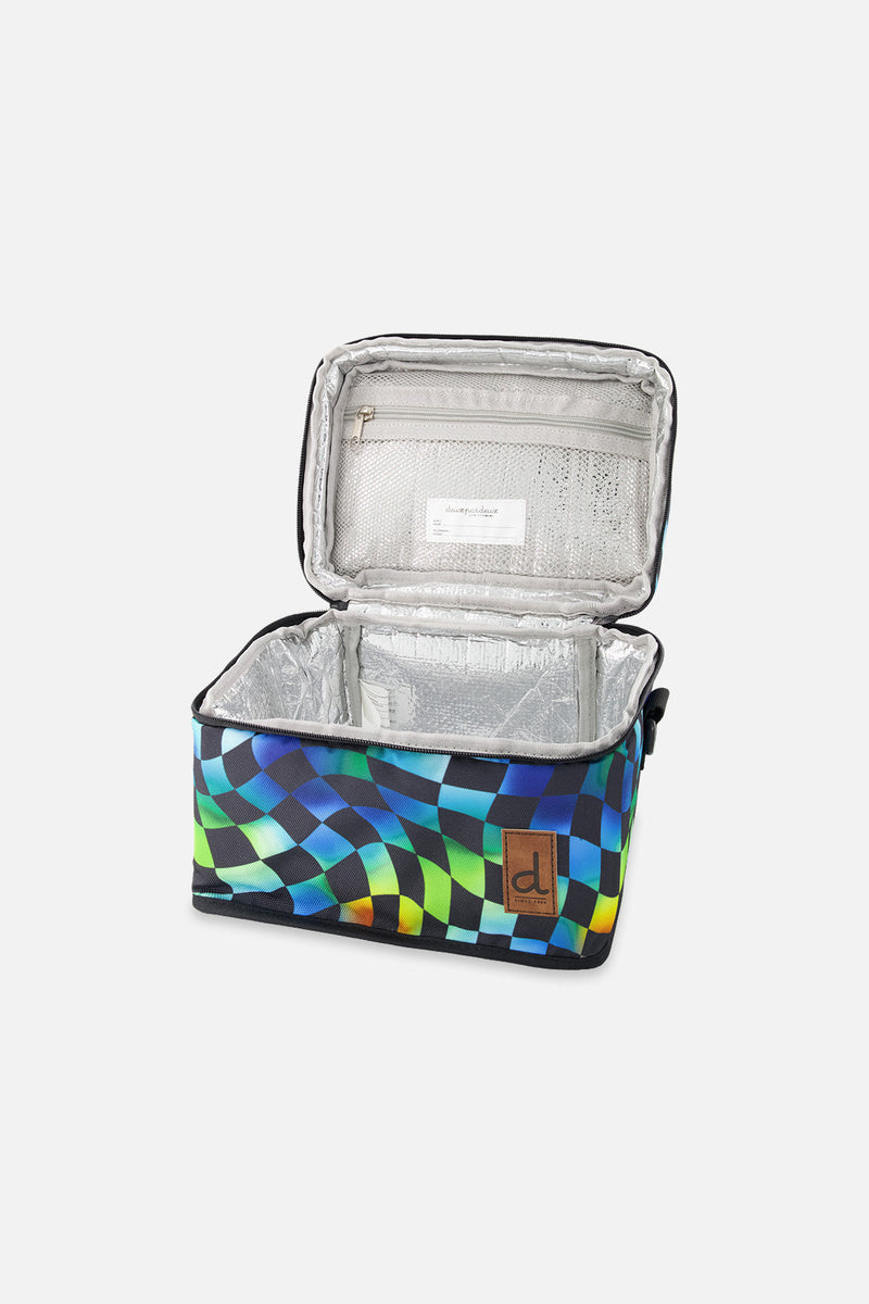 Lunch Box Blue Checkered Print
