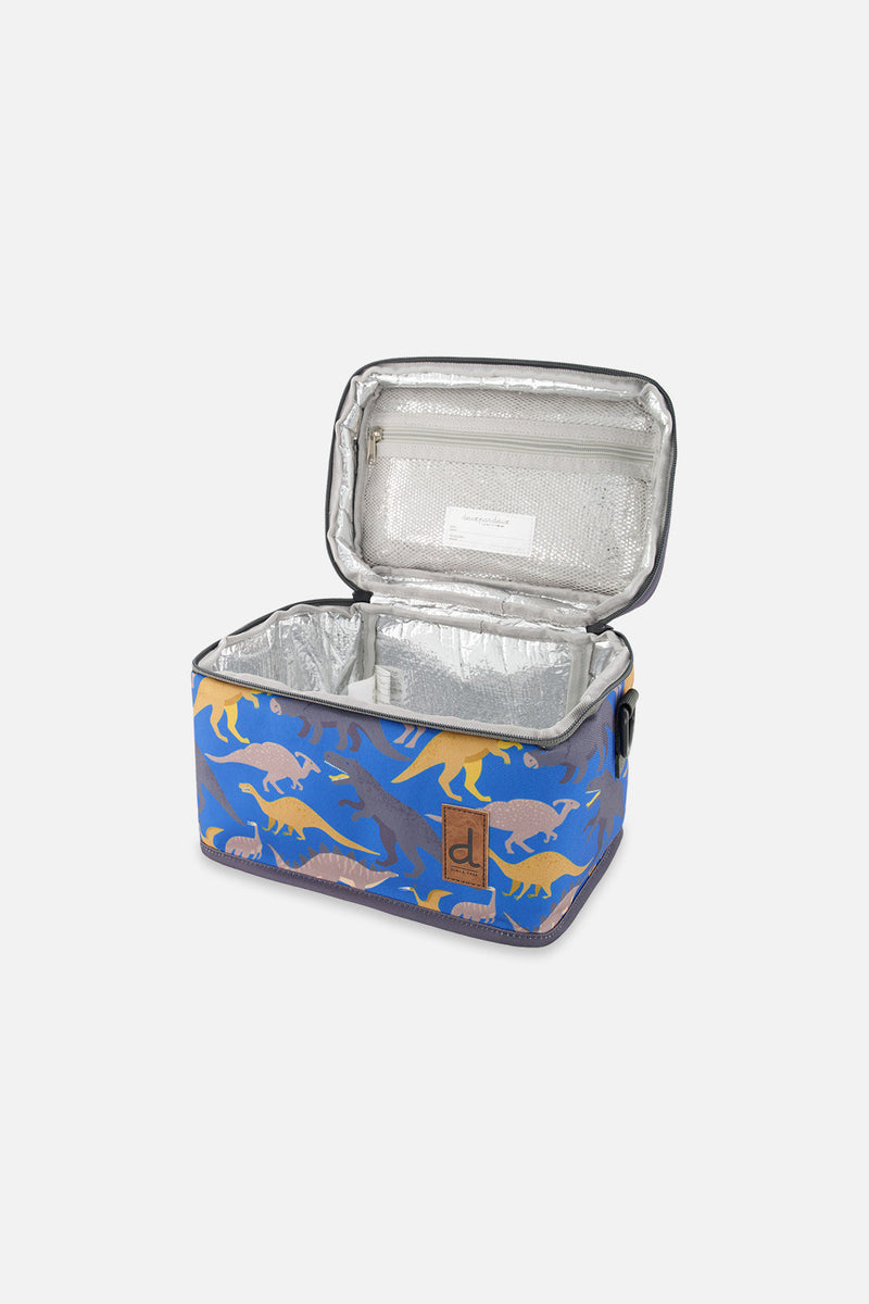 Lunch Box Blue Dinosaur Print