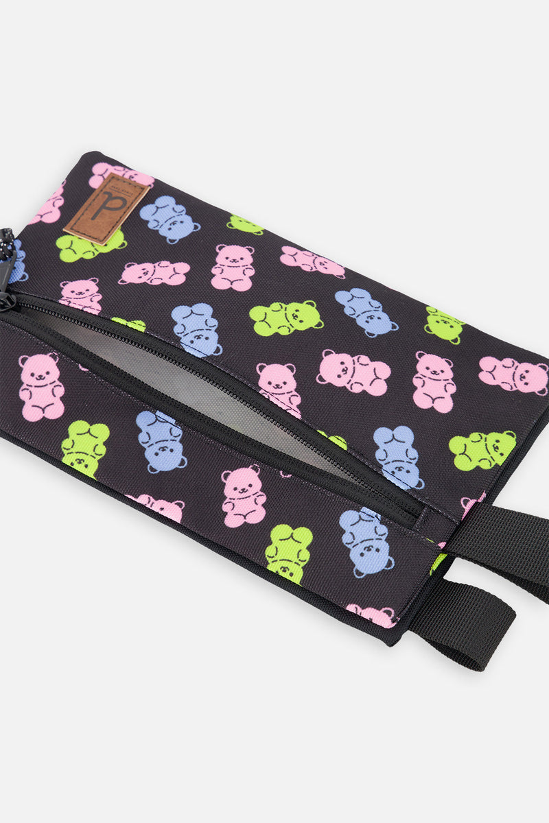 Pencil Case Black Printed Gummy Bears