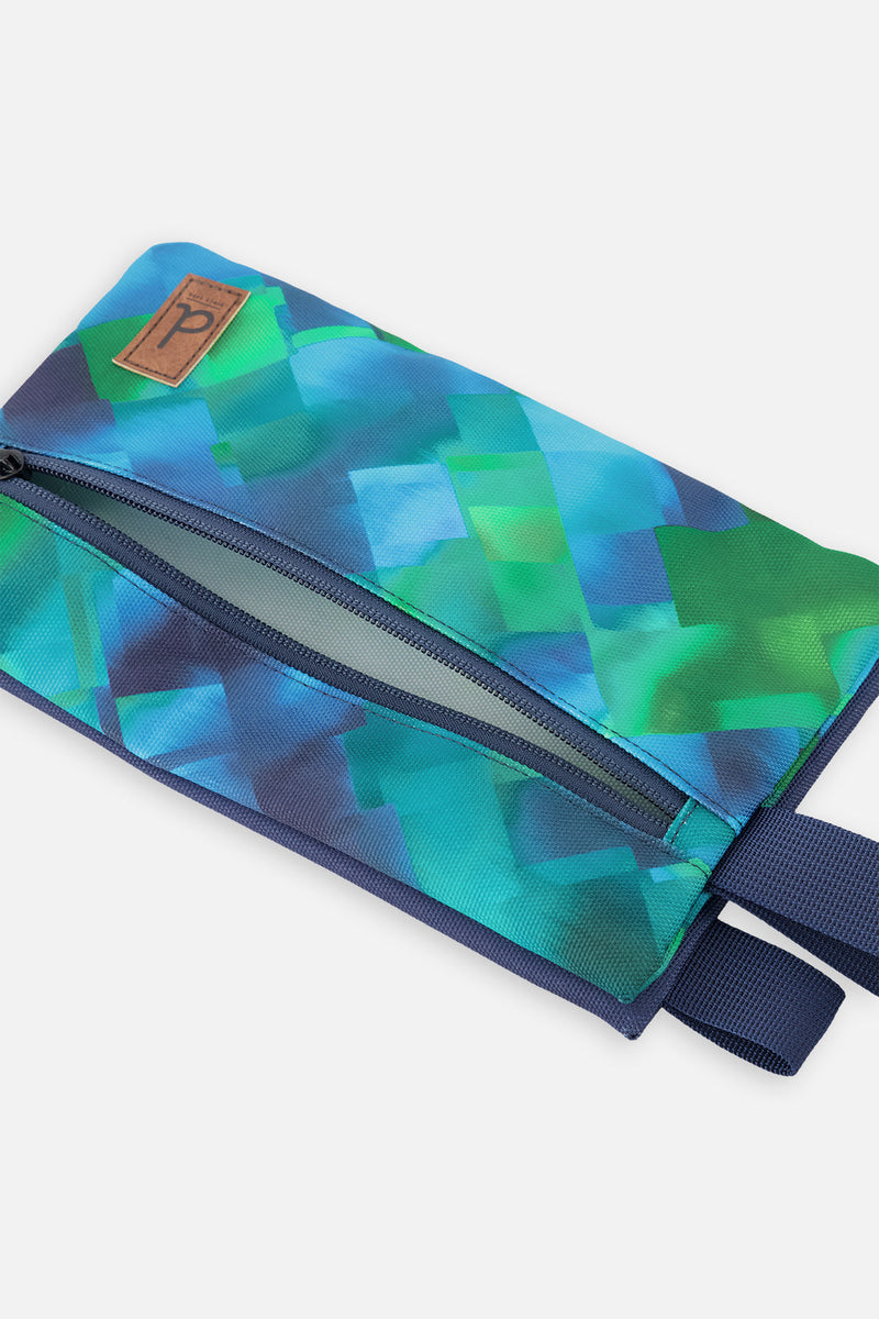 Pencil Case Blue Diamond Print