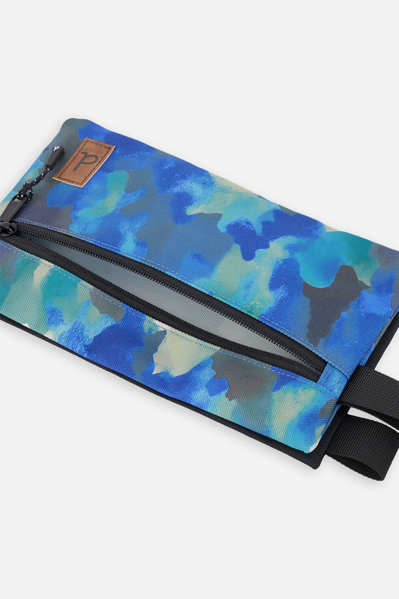 Pencil Case Blue And Grey Camouflage
