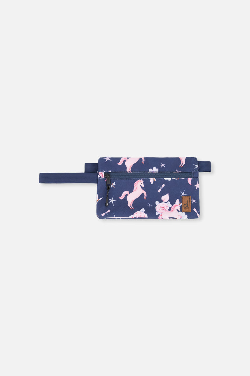 Pencil Case Navy Unicorn Print