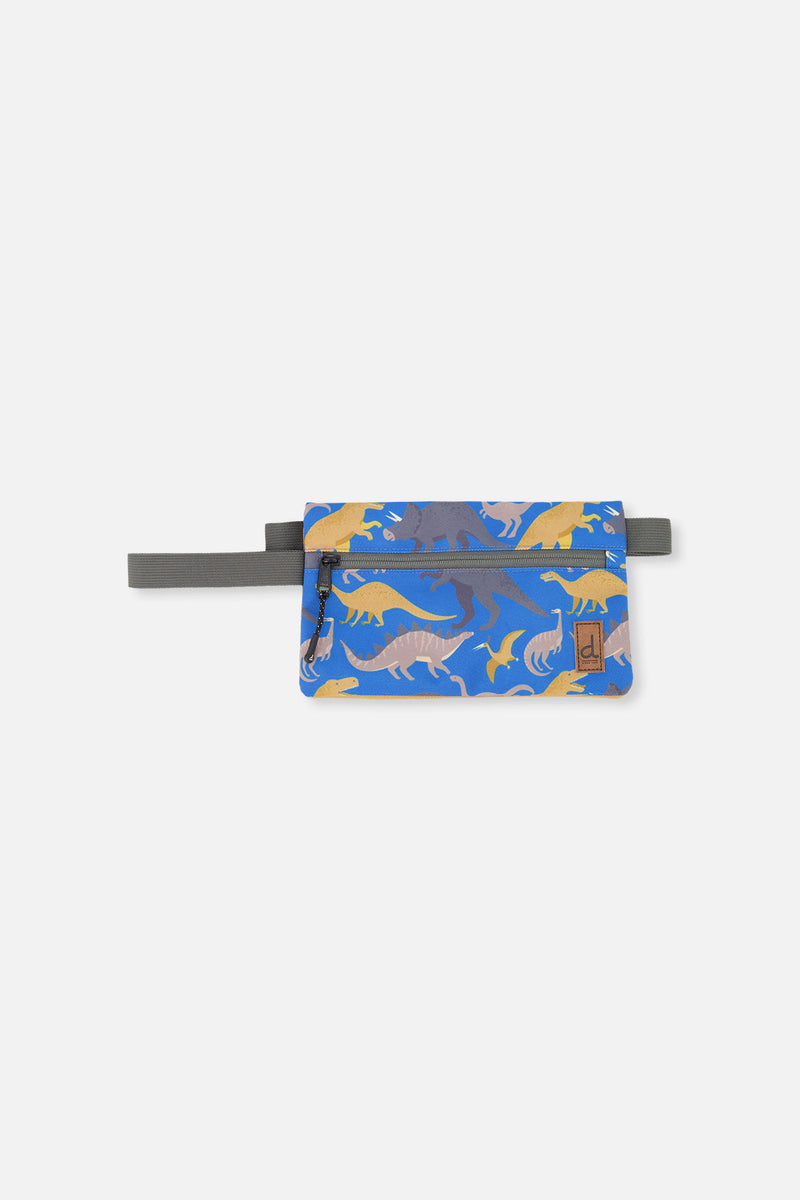 Pencil Case Blue Dinosaur Print