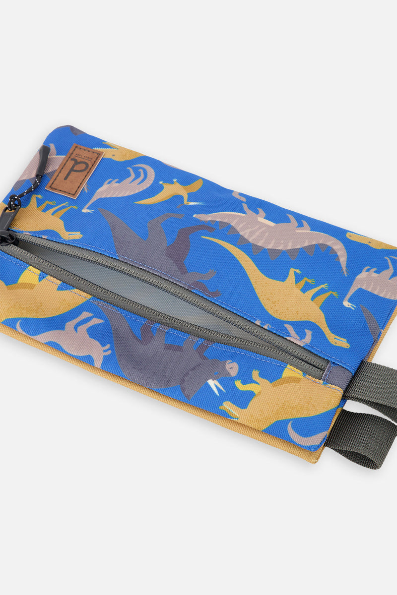 Pencil Case Blue Dinosaur Print