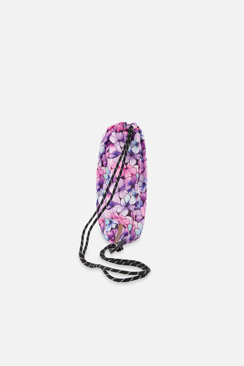 Drawstring Bag Black Floral Print