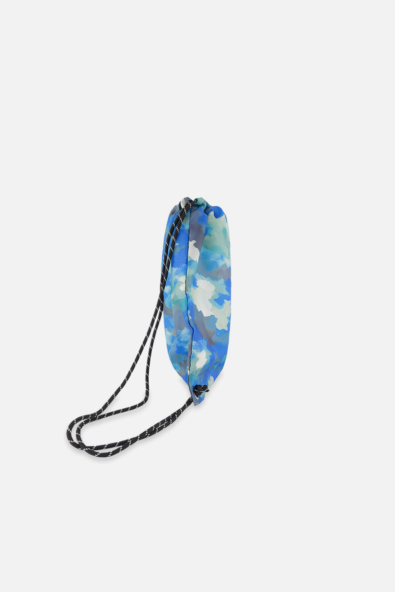 Drawstring Bag Blue And Grey Camouflage