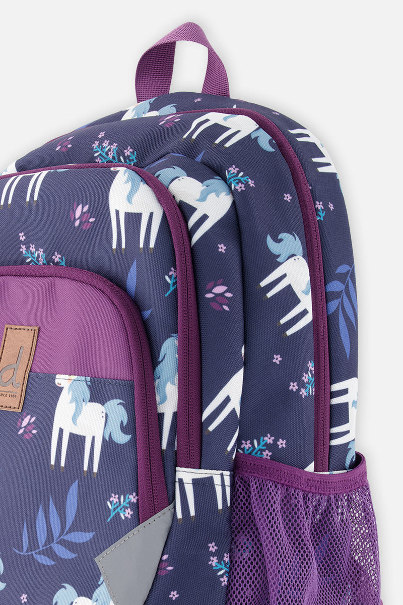 Little Kids Backpack Blue Unicorn Print