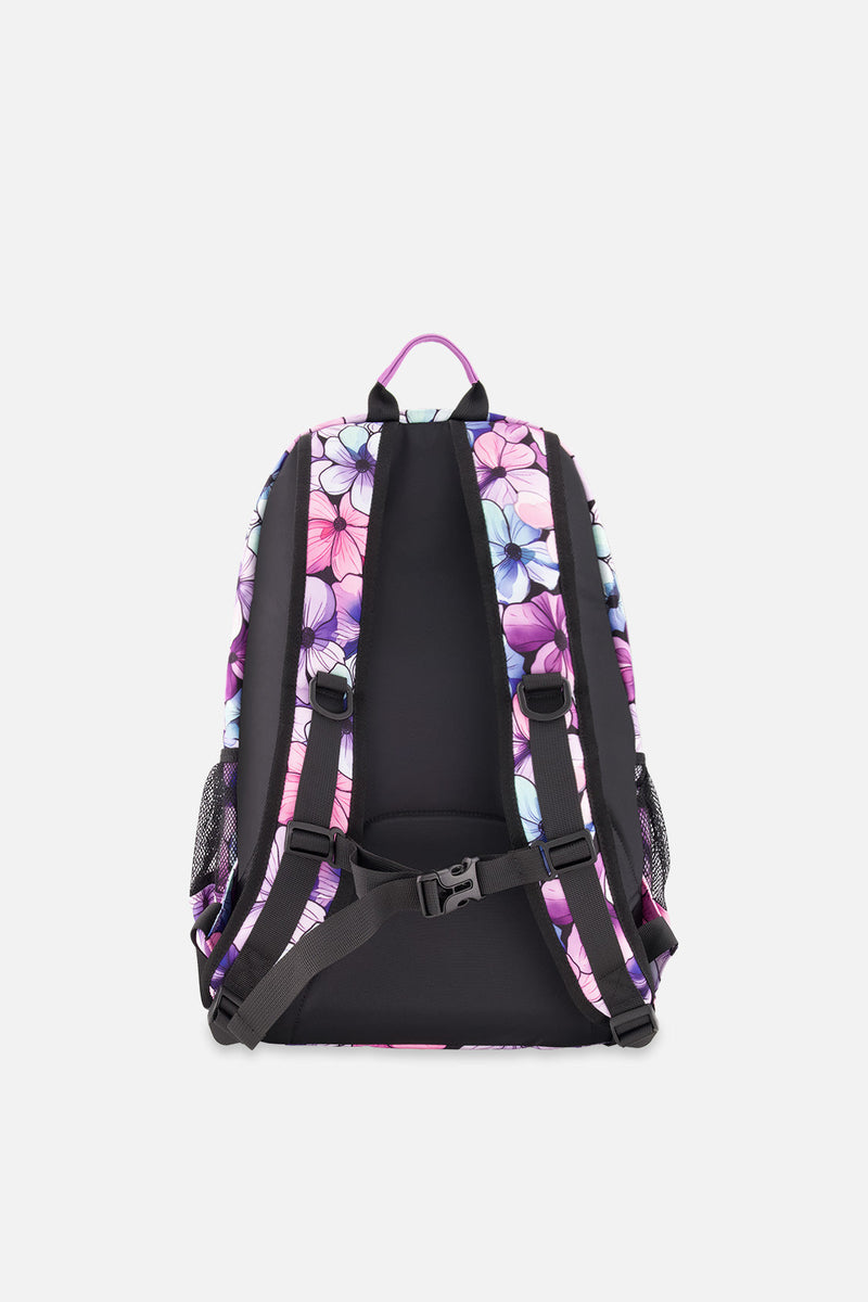 Kids Backpack Black Floral Print