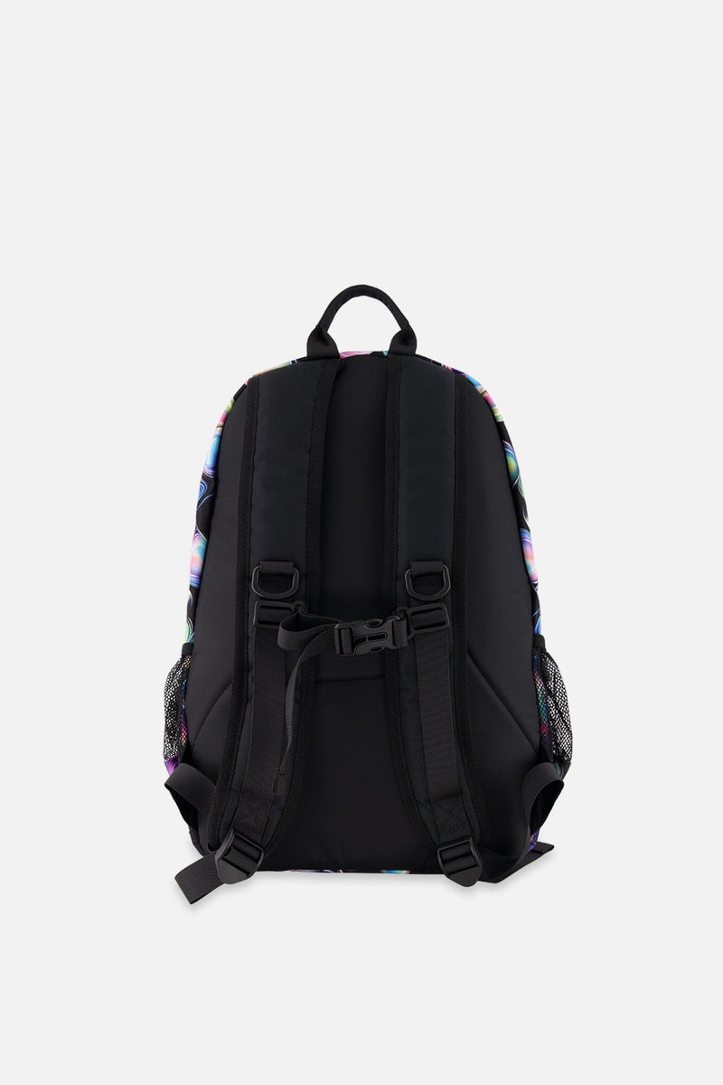 Kids Backpack Black Printed With Hearts