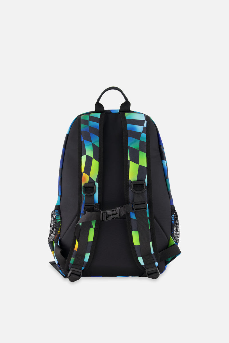 Kids Backpack Blue Checkered Print
