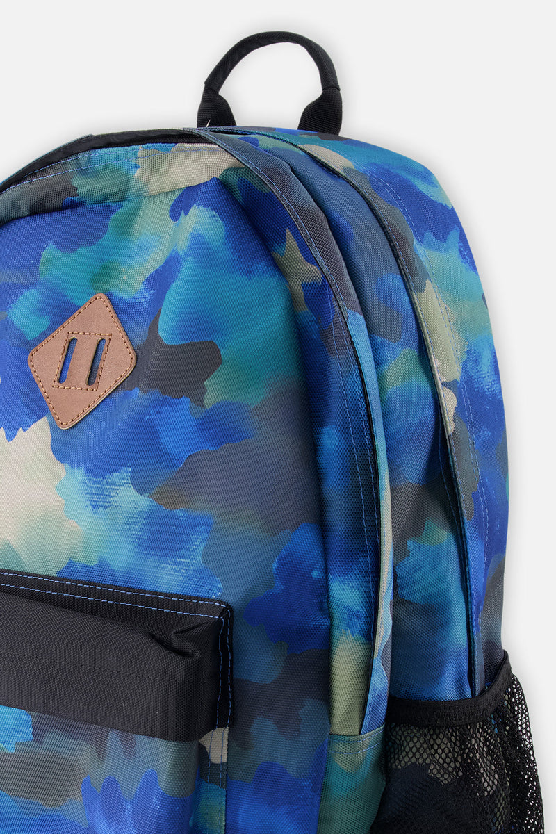 Kids Backpack Blue And Grey Camouflage